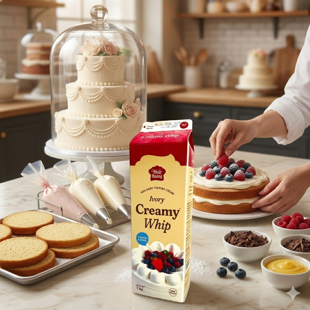 Kem Trang Trí Bánh Creamy Whip Ngà Nhất Hương – A2 (1 kg) - Ảnh 3