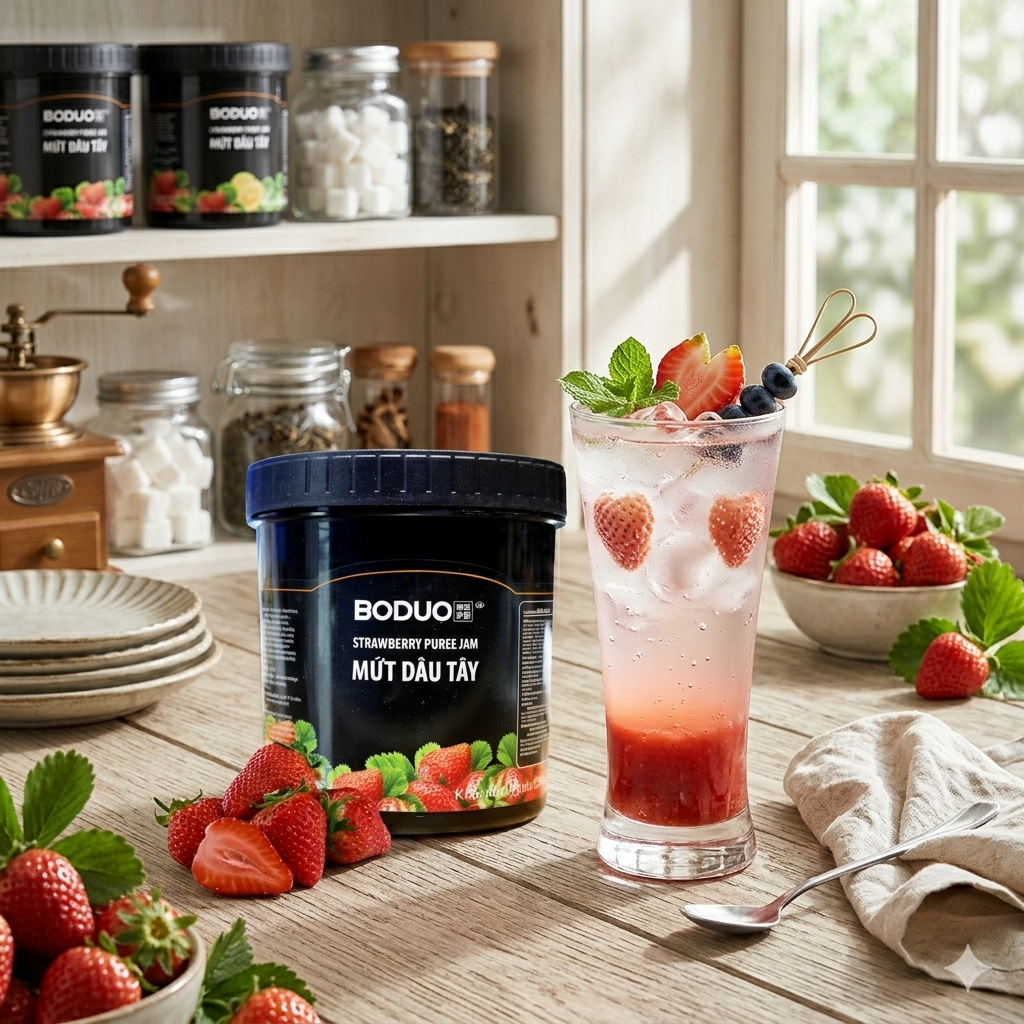 Mứt Dâu Tây Hiệu Boduo 1.3kg